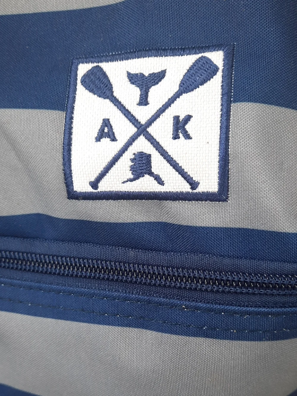 Norwegian Cruise Lines Striped Navy Gray Duffel Bag Heavy Shouldet Strap NWT